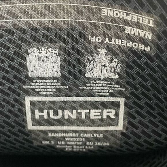 Hunter Sandhurst Carlyle Rain Boots Tall Black Rubber Size US 5-6 EU 35-36 - Picture 13 of 14